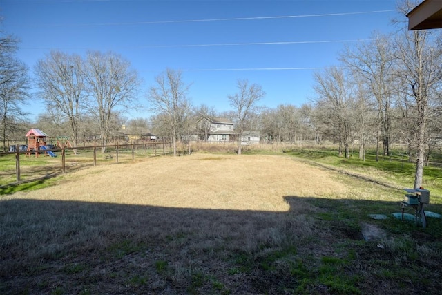 view of yard featuring a playground