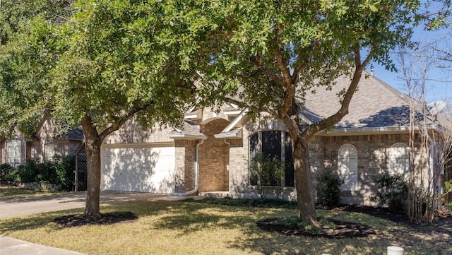 view of property hidden behind natural elements with a front lawn