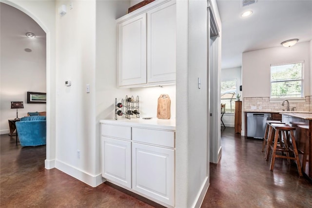 corridor featuring sink