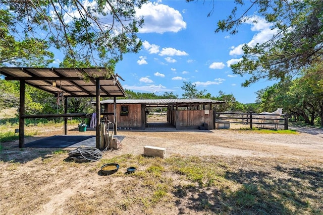 view of horse barn