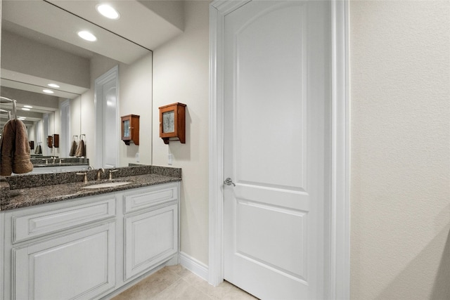 204 Delfino Cir, Lakeway, TX 78734 - bathroom featuring vanity, recessed lighting, and tile patterned floors