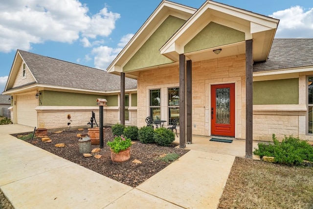 entrance to property with a garage