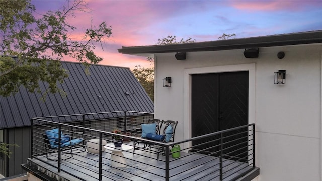 view of deck at dusk