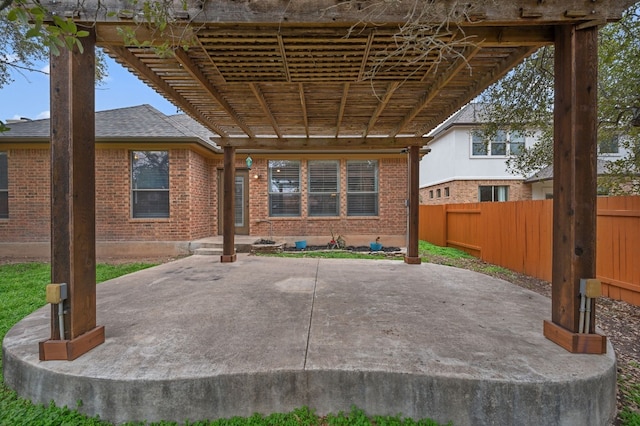 view of patio / terrace featuring a pergola