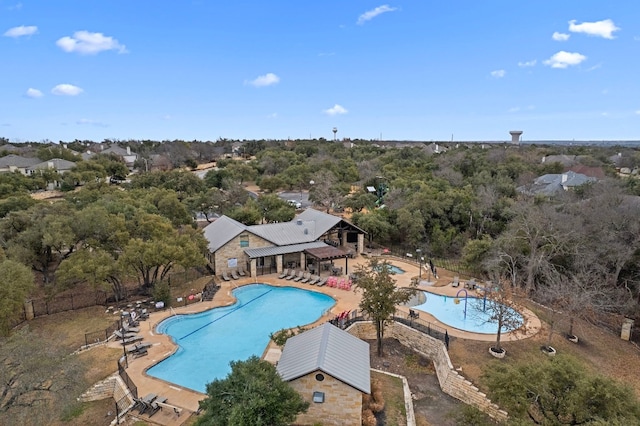 view of pool featuring a patio