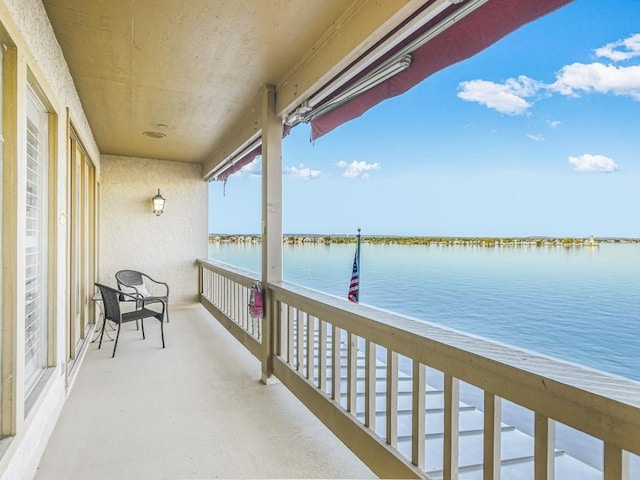 balcony with a water view