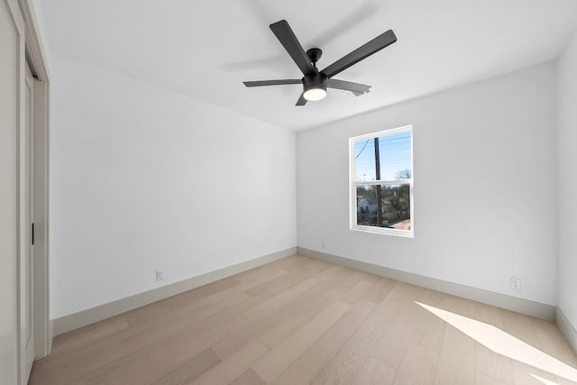 512 W Saint Johns Ave Unit A, Austin, TX 78752 - spare room with light wood-style flooring, a ceiling fan, and baseboards