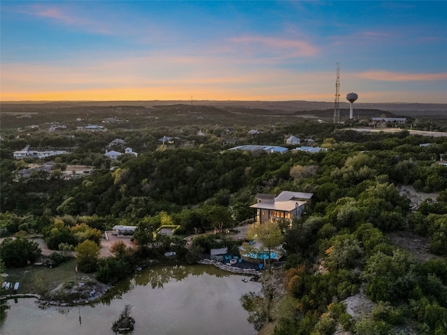 608 Crystal Creek Dr, Austin, TX 78746 - aerial view at dusk of a water view