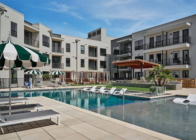 view of pool with a patio