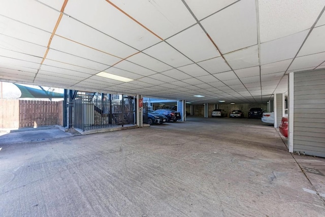 garage featuring a carport