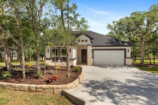 view of front of house with a garage