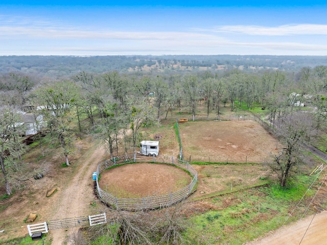 aerial view with a rural view