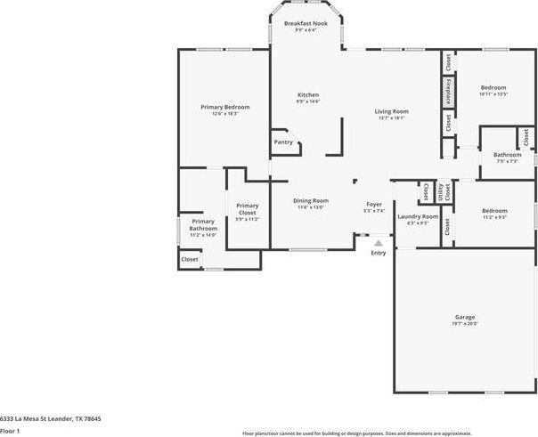 6333 La Mesa St, Leander, TX 78645 - view of room layout
