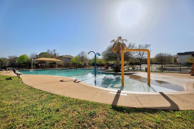 view of pool featuring a patio