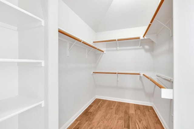 spacious closet with light wood-type flooring