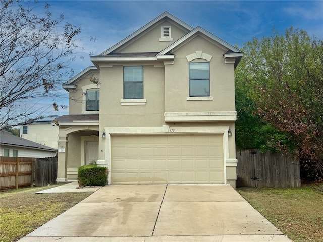 front facade with a garage