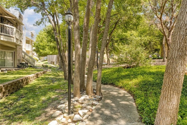 view of yard featuring central AC