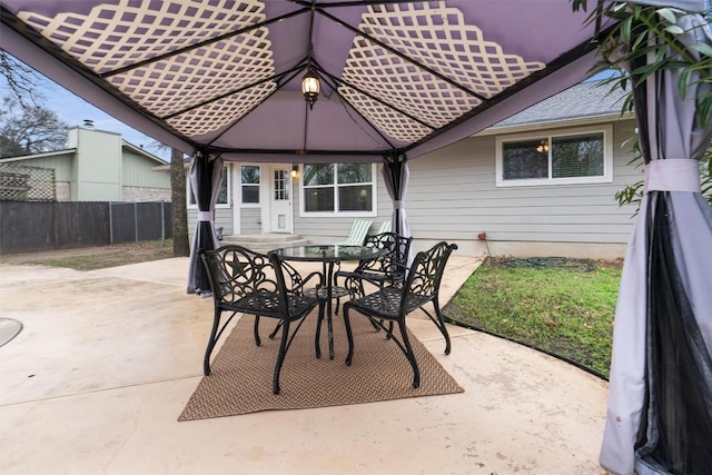 view of patio with a gazebo