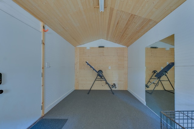 interior space featuring wooden ceiling