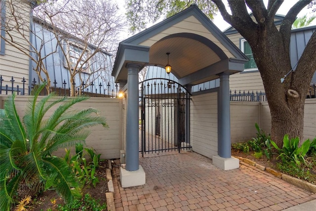 view of gate with fence private yard