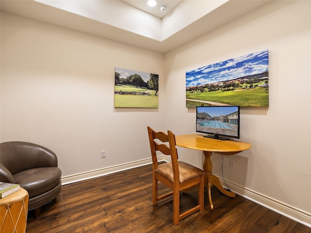 office featuring dark hardwood / wood-style flooring