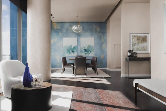 dining room featuring dark wood-type flooring