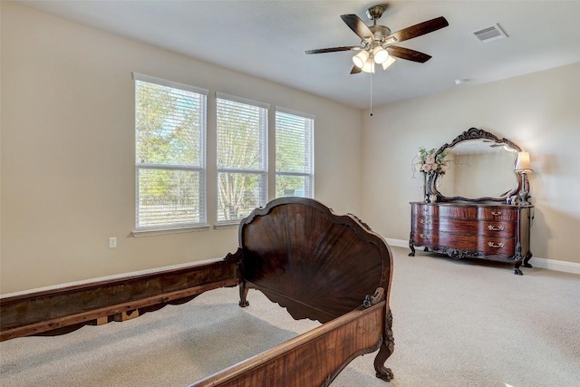 sitting room featuring carpet flooring and ceiling fan