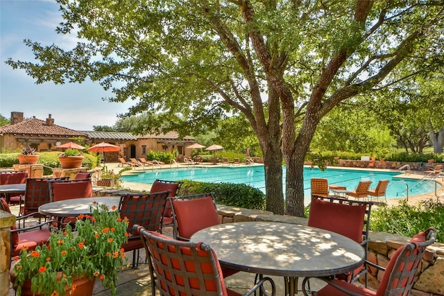 view of pool with a patio