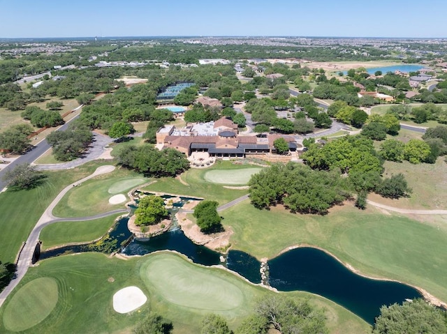 1005 Flint Ridge Trl, Georgetown, TX 78628 - aerial view with view of golf course and a water view
