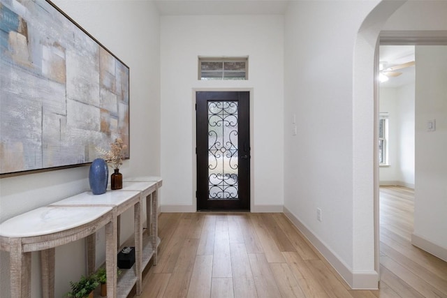 entryway featuring light hardwood / wood-style floors