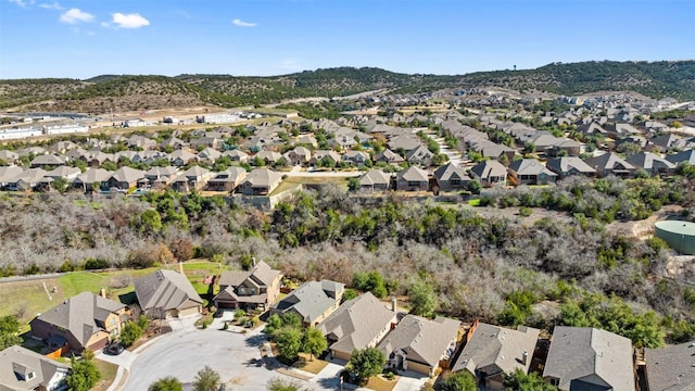 aerial view with a mountain view