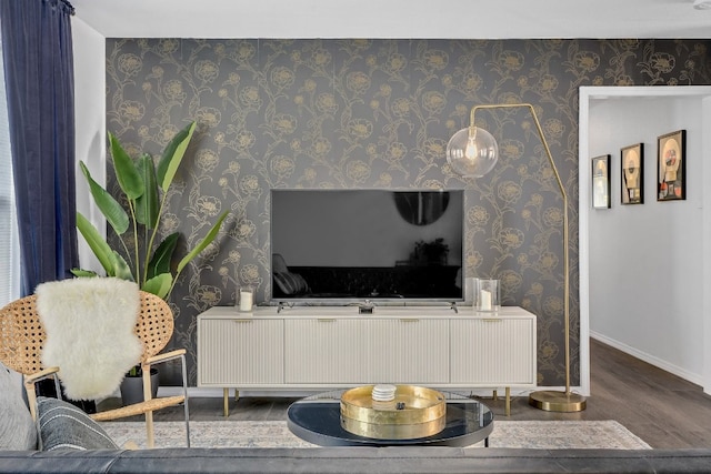 living room featuring hardwood / wood-style flooring