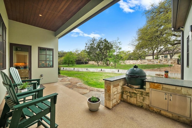 view of patio featuring area for grilling