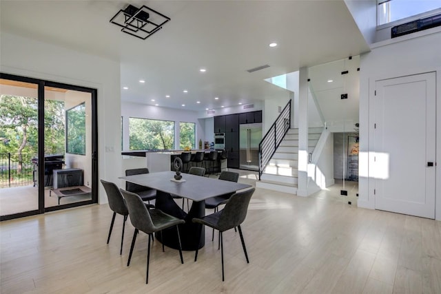 dining room featuring light hardwood / wood-style floors