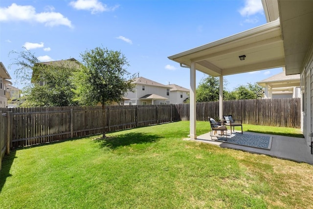 view of yard with a patio area