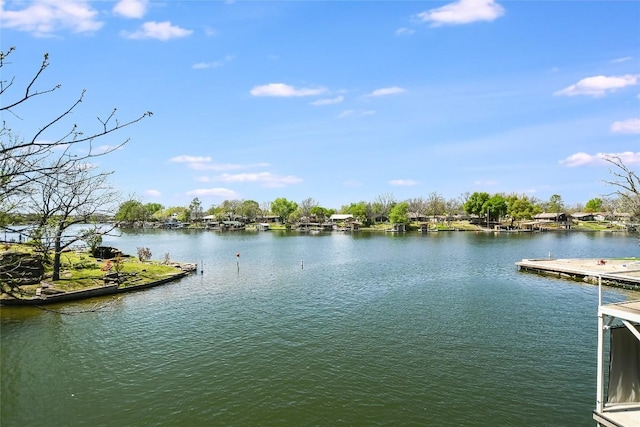 water view with a boat dock