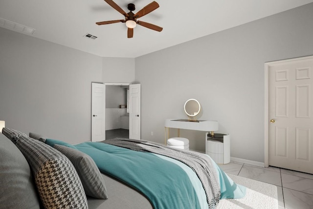 bedroom with ceiling fan