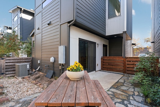 view of patio / terrace featuring central AC