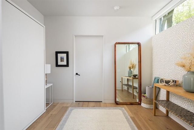 corridor featuring light hardwood / wood-style flooring