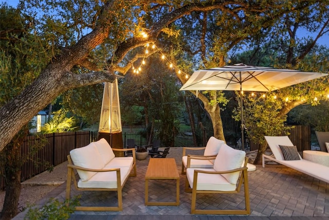 view of patio / terrace featuring an outdoor hangout area