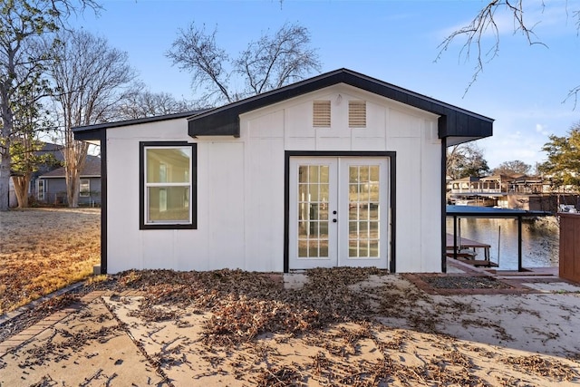 back of house with french doors