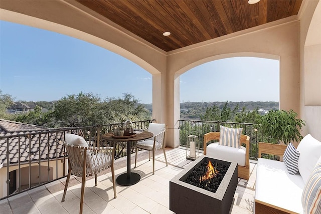 303 Camino Arbolago St, Lakeway, TX 78734 - balcony featuring a fire pit