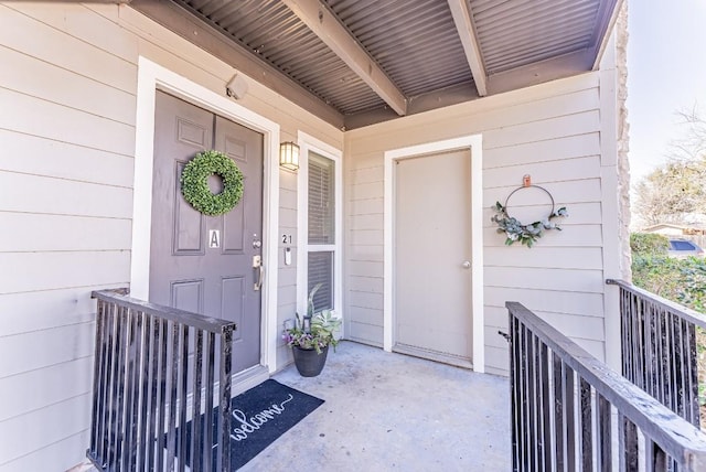 view of doorway to property