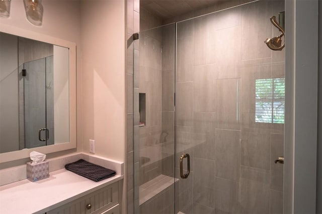 bathroom featuring walk in shower