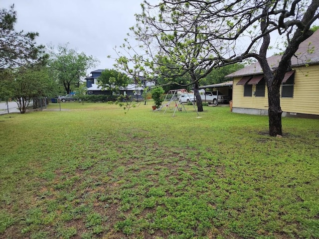 view of yard featuring a playground