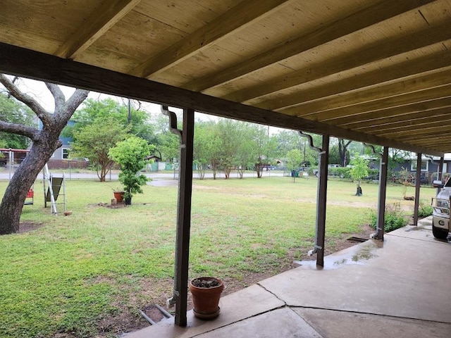 view of yard with a patio area