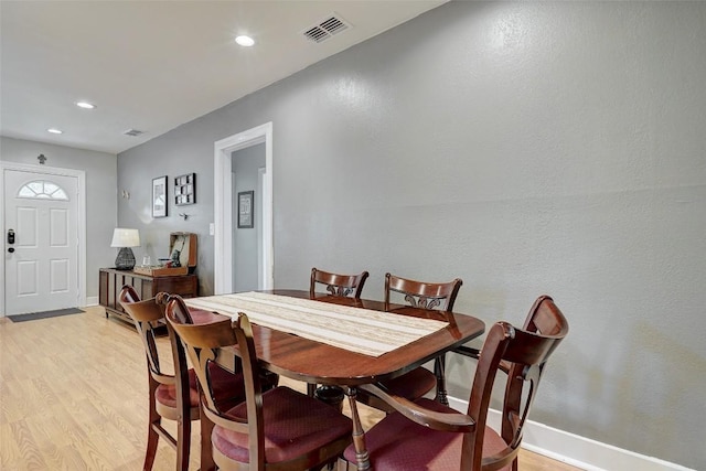 dining area featuring light hardwood / wood-style flooring