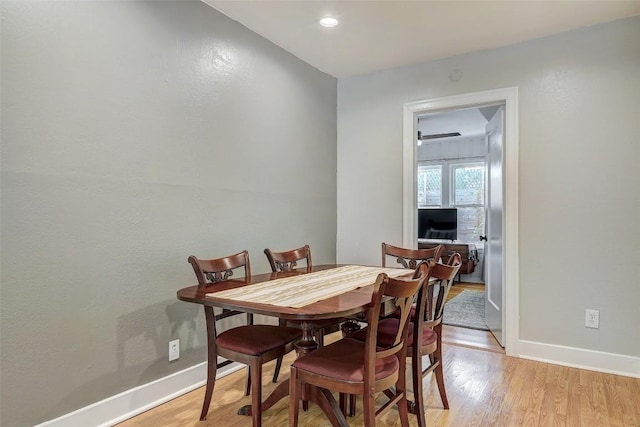 dining area featuring light hardwood / wood-style flooring