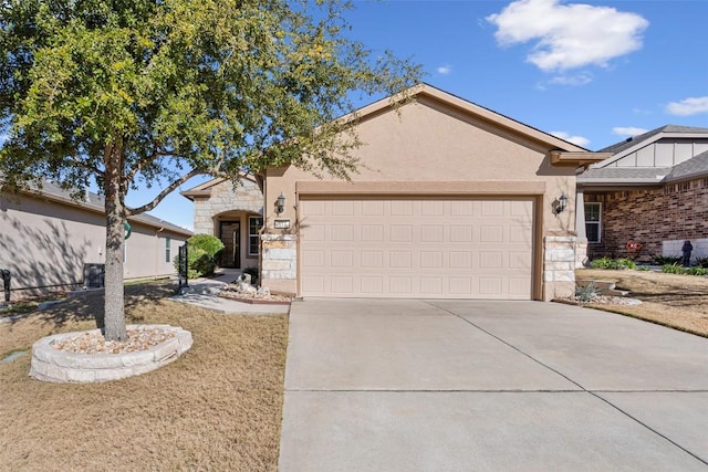 ranch-style home featuring a garage