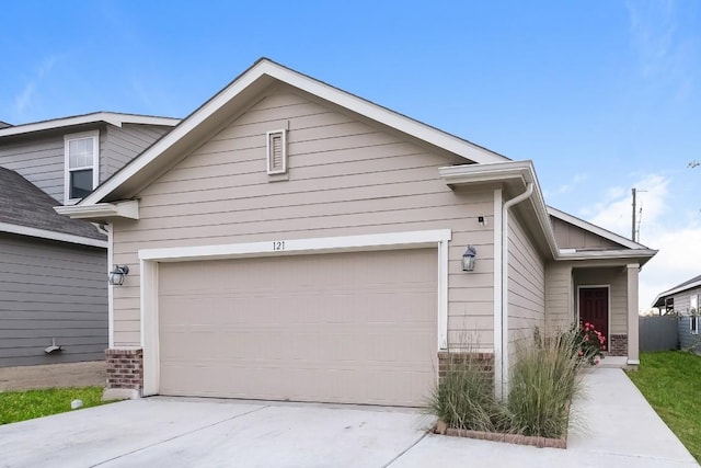 exterior space featuring a garage